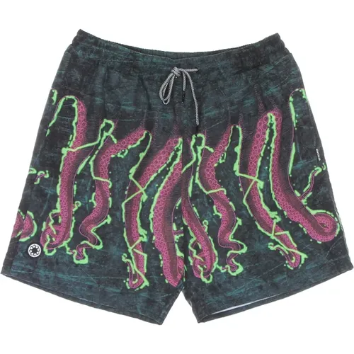 Tentacles Print Swim Shorts Black , male, Sizes: S, M, XL, L, XS - Octopus - Modalova