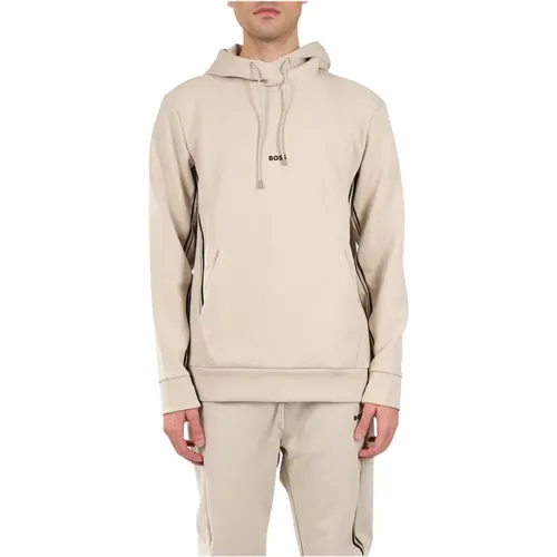 Cotton Hoodie with Front Logo , male, Sizes: L, 2XL, M - Hugo Boss - Modalova