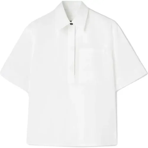 Weiße Baumwoll-T-Shirts und Polos , Damen, Größe: S - Jil Sander - Modalova