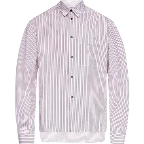 Striped Cotton Shirt for Men , male, Sizes: L, M - Lanvin - Modalova