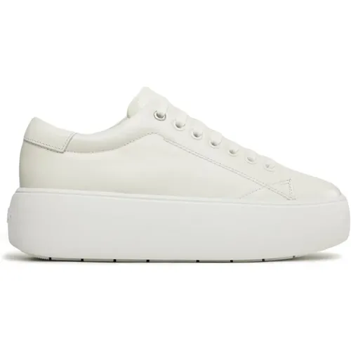 Weiße Leder Sneakers , Herren, Größe: 40 EU - Calvin Klein - Modalova