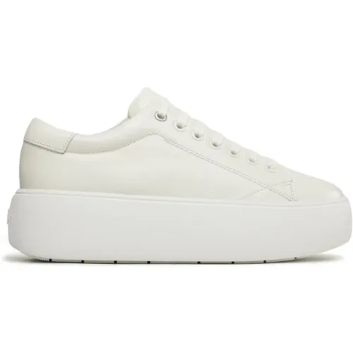 Weiße Leder Sneakers , Herren, Größe: 41 EU - Calvin Klein - Modalova