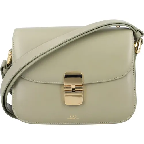 Taupe Grace Small Leather Handbag , female, Sizes: ONE SIZE - A.p.c. - Modalova