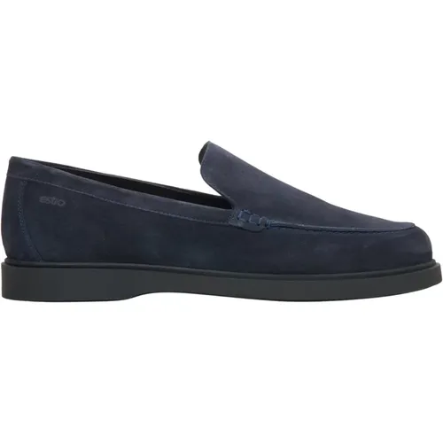 Men`s Dark Loafers made of Premium Italian Genuine Velour Er00115835 , male, Sizes: 9 UK, 6 UK, 10 UK, 8 UK, 7 UK, 11 UK - Estro - Modalova