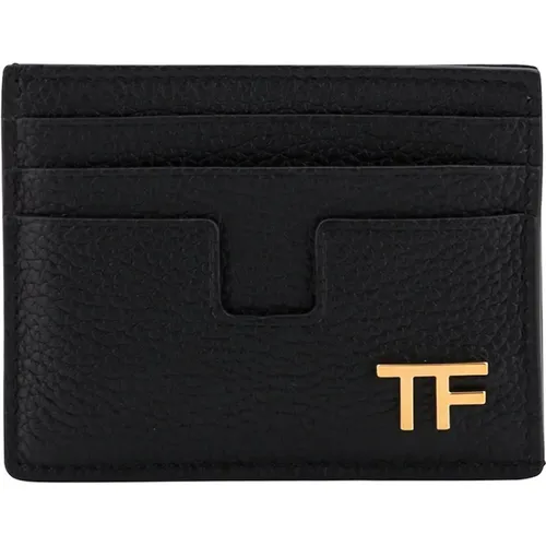 Leather Card Holder Wallet , male, Sizes: ONE SIZE - Tom Ford - Modalova