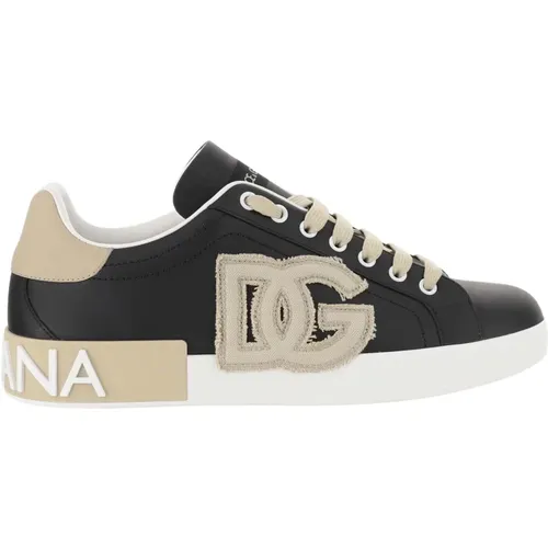 Sneakers aus Kalbsleder mit Logo-Detail - Dolce & Gabbana - Modalova