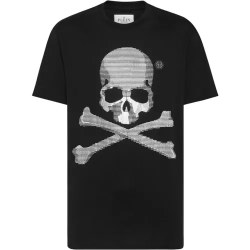 Originelles Baumwoll-T-Shirt mit Kristall Skull Bear , Herren, Größe: M - Philipp Plein - Modalova