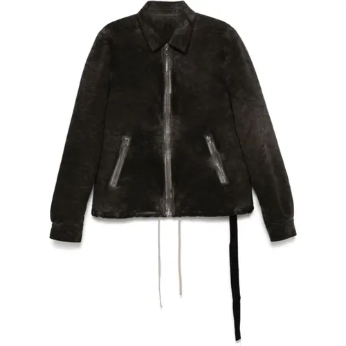 Padded Zip Coat Dust , male, Sizes: M, L - Rick Owens - Modalova