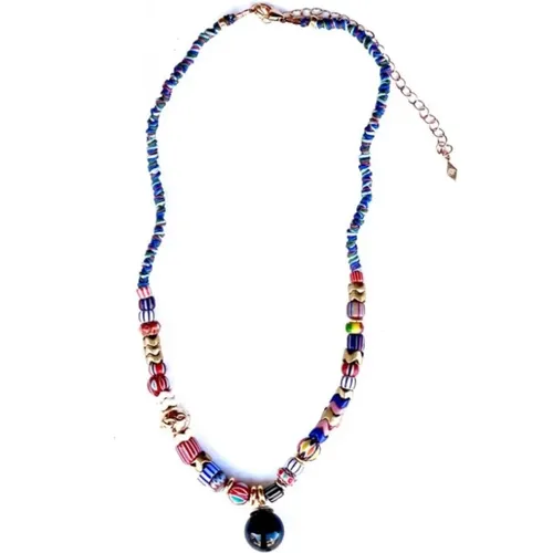 Handwoven Snake Necklace with Vintage African Beads , female, Sizes: ONE SIZE - Gachon Pothier - Modalova