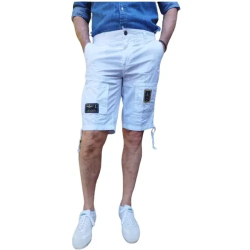 Bermuda-Shorts aus Baumwolle mit militärisch inspirierten Taschen , Herren, Größe: L - aeronautica militare - Modalova