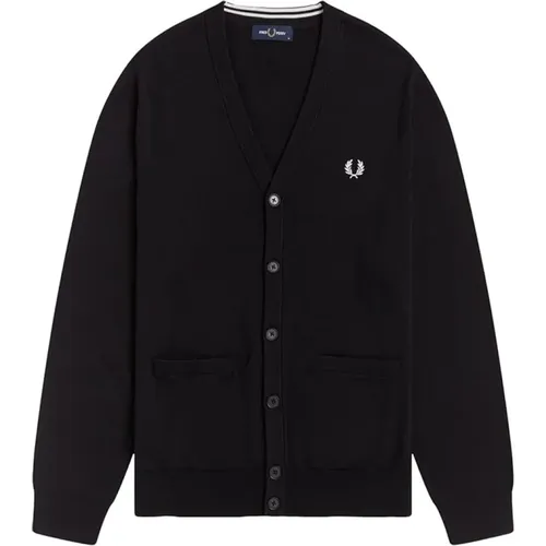 Merino Cotton Classic Cardigan , male, Sizes: L - Fred Perry - Modalova