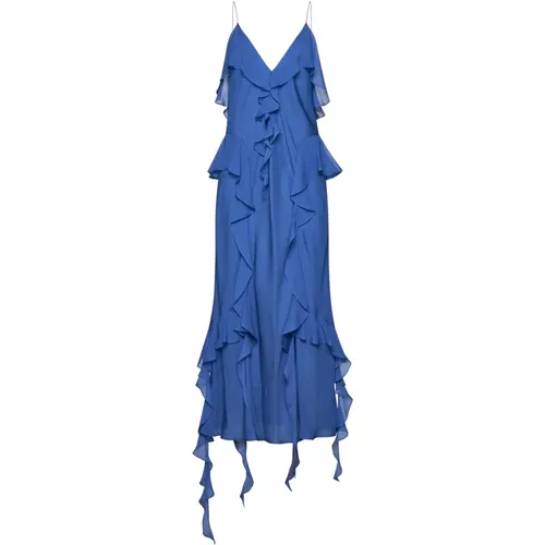 Navy Silk Dress , female, Sizes: XS, S - Khaite - Modalova