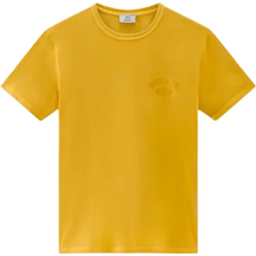 Logo-T-Shirt in Kleidungsfarbe , Herren, Größe: L - Woolrich - Modalova