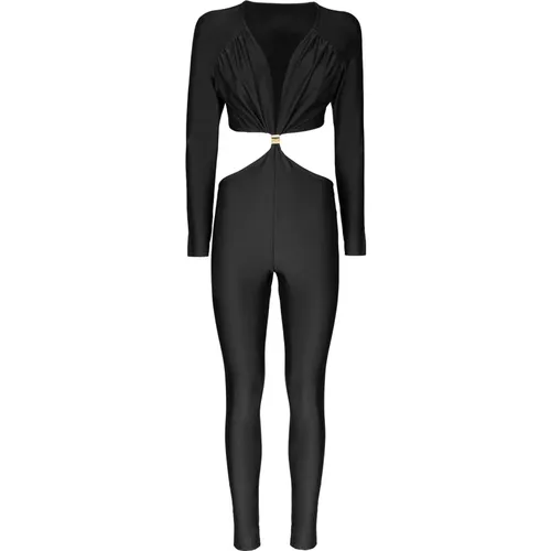 Lycra Jumpsuit mit Tiefem Ausschnitt , Damen, Größe: 2XS - MVP wardrobe - Modalova