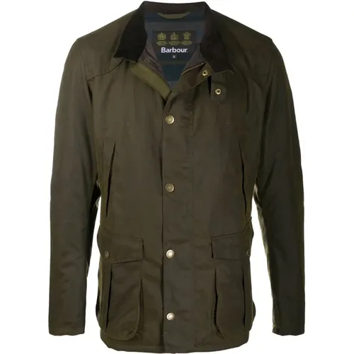 Grüne Baumwoll-Zip-Up-Jacke , Herren, Größe: L - Barbour - Modalova