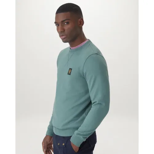 Faded Teal Cotton Sweatshirt , male, Sizes: M, L - Belstaff - Modalova