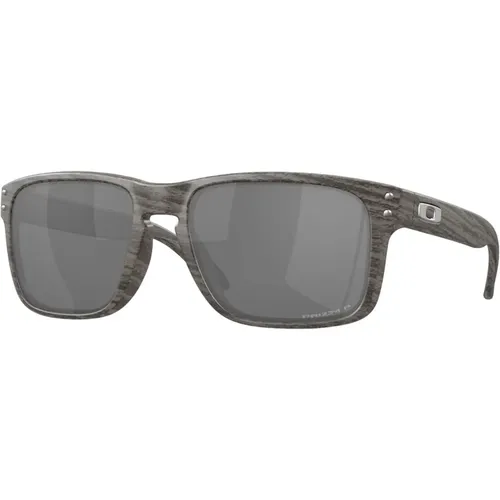 Woodgrain/Prizm Black Sonnenbrille , Herren, Größe: 55 MM - Oakley - Modalova