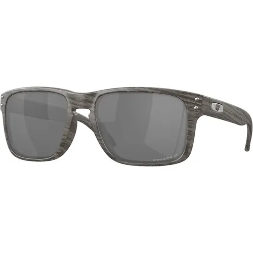 Woodgrain/Prizm Black Sonnenbrillen , Herren, Größe: 55 MM - Oakley - Modalova