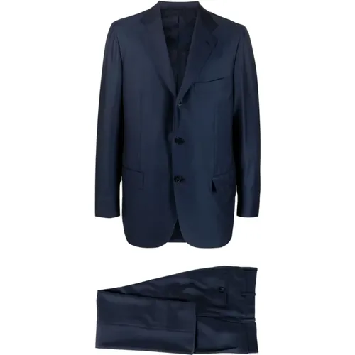 Navy Single Breasted Suit , male, Sizes: 3XL - Kiton - Modalova