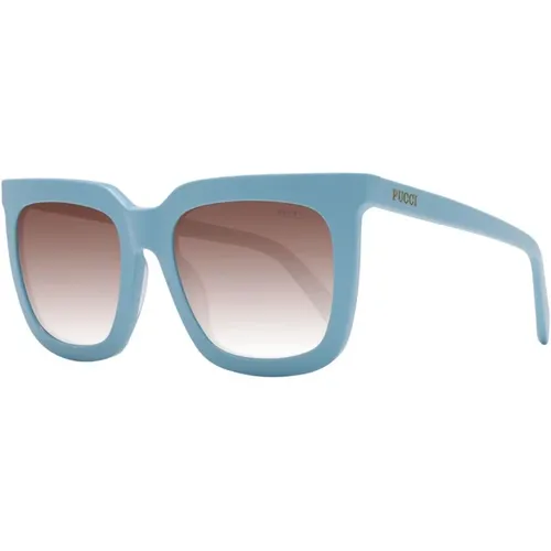 Blaue Quadratische Gradienten Sonnenbrille Frauen , Damen, Größe: ONE Size - EMILIO PUCCI - Modalova