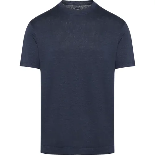 Linen t-shirt , male, Sizes: 2XL, XL, 4XL, 3XL - Fedeli - Modalova