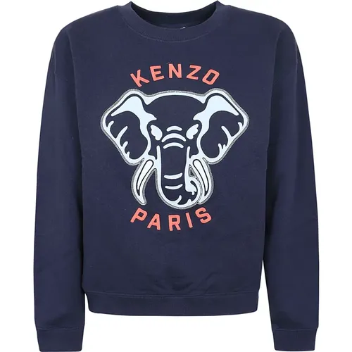 Elefant Regular Sweatshirt , Damen, Größe: L - Kenzo - Modalova