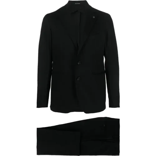 Schwarze Jacke mit Revers , Herren, Größe: XL - Tagliatore - Modalova