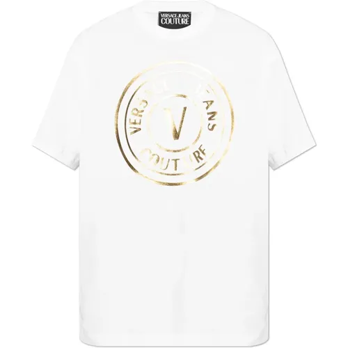 T-Shirt mit Logo , Herren, Größe: L - Versace Jeans Couture - Modalova