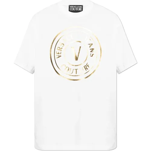 T-Shirt mit Logo , Herren, Größe: S - Versace Jeans Couture - Modalova