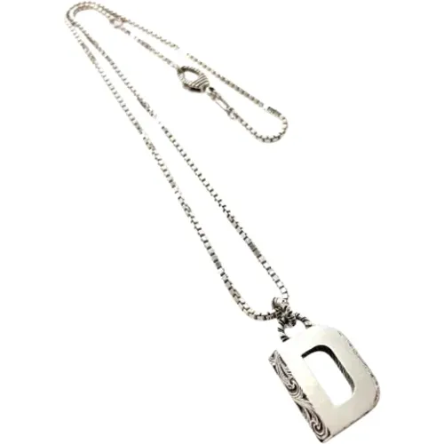 Pre-owned Silver necklaces , female, Sizes: ONE SIZE - Gucci Vintage - Modalova