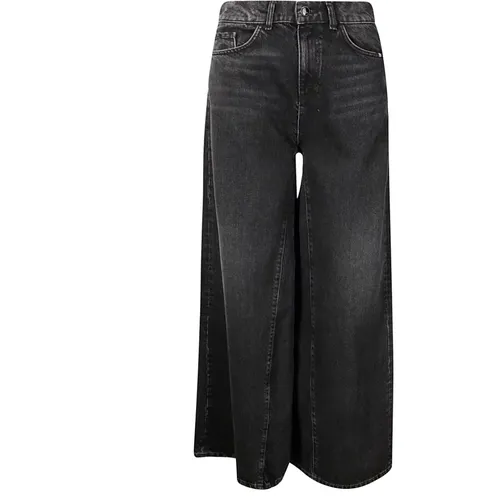 High-Waisted Wide Leg Jeans , female, Sizes: W29, W27, W25, W24, W28, W26 - Amish - Modalova