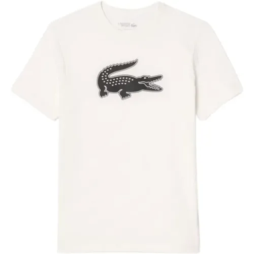 Weißes 3D Logo T-Shirt , Herren, Größe: M - Lacoste - Modalova