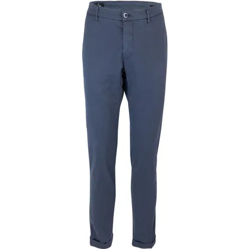 Blaue Chino Hose Regular Fit Reißverschluss/Knopfverschluss , Herren, Größe: XL - Mason's - Modalova