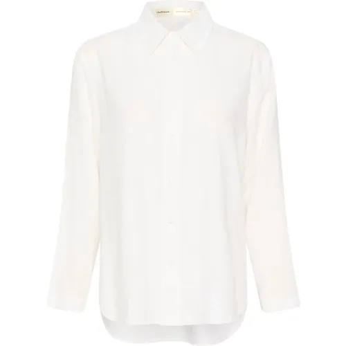 Linen Blend White Shirt Blouse , female, Sizes: S - InWear - Modalova