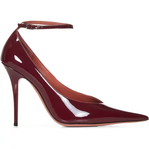 Bordeaux Lackleder Pumps Aw24 - Amina Muaddi - Modalova