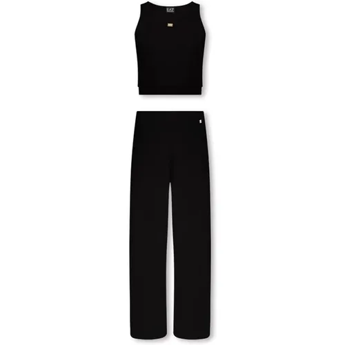 Top & trousers set , female, Sizes: M, L - Emporio Armani EA7 - Modalova