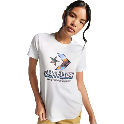 Star Chevron Infill T-shirt , Damen, Größe: M - Converse - Modalova