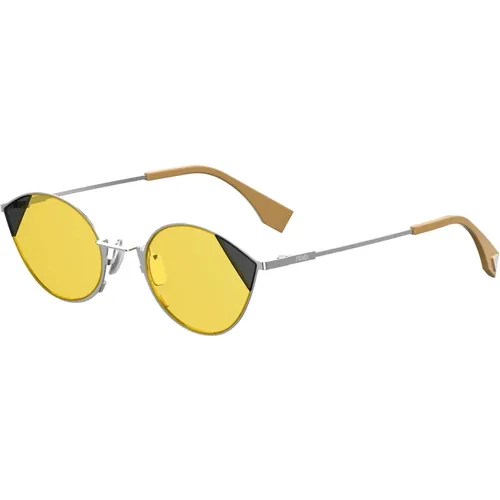 Cut Eye Sonnenbrille Silber Gelb,Cut Eye Sonnenbrille Silber /Rosa,Goldene Sonnenbrille CUT EYE - Fendi - Modalova