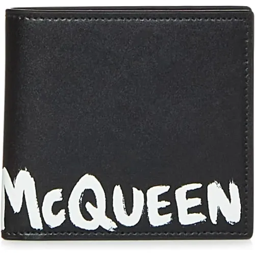 Schwarze Graffiti Brieftasche für Männer , Herren, Größe: ONE Size - alexander mcqueen - Modalova