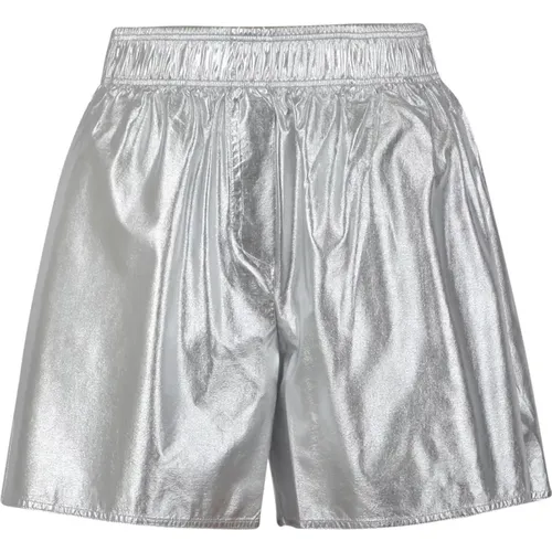 Laminated Shorts with Elastic Waist , female, Sizes: S - 8pm - Modalova