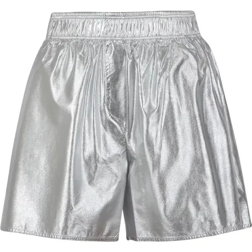 Laminated Shorts with Elastic Waist , female, Sizes: S, M - 8pm - Modalova