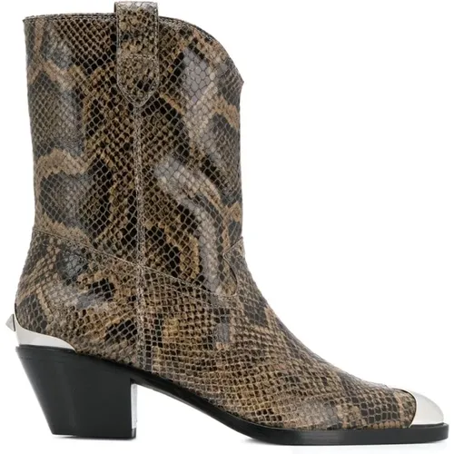Famous Python Print Heeled Boots , female, Sizes: 4 UK, 5 UK, 3 UK, 7 UK - Ash - Modalova