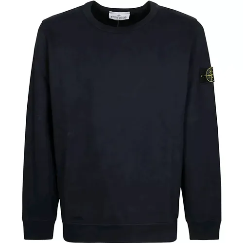 Rundhals-Sweatshirt Basic Style,Navy Crew-Neck Sweatshirt - Stone Island - Modalova