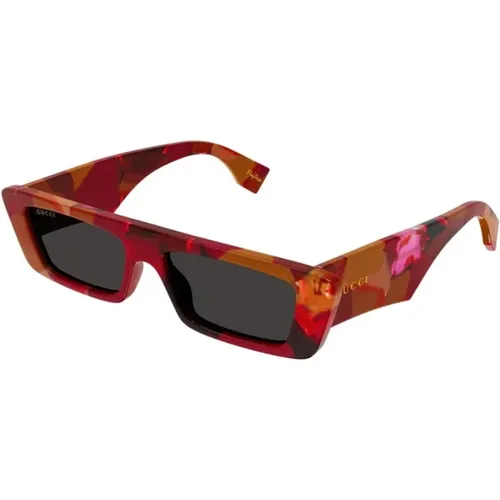 Red Grey Sunglasses Gg1625S Model , male, Sizes: 54 MM - Gucci - Modalova