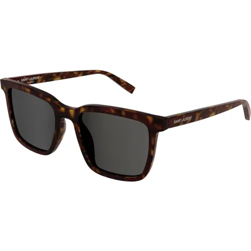 SL 500 002 Havana Smoke Sunglasses , male, Sizes: 54 MM - Saint Laurent - Modalova
