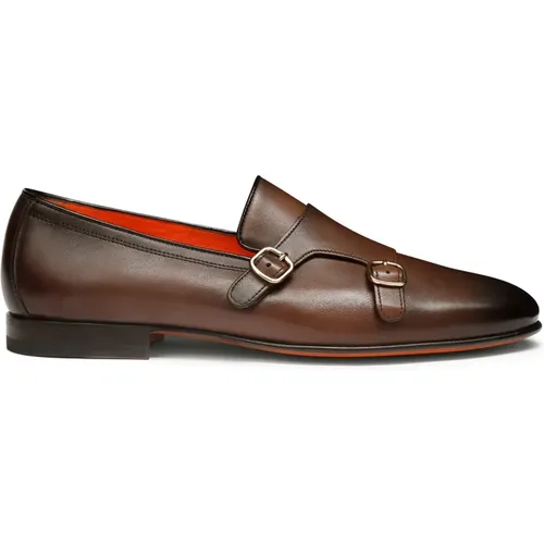 Doppel-Schnalle Lederslipper - Santoni - Modalova