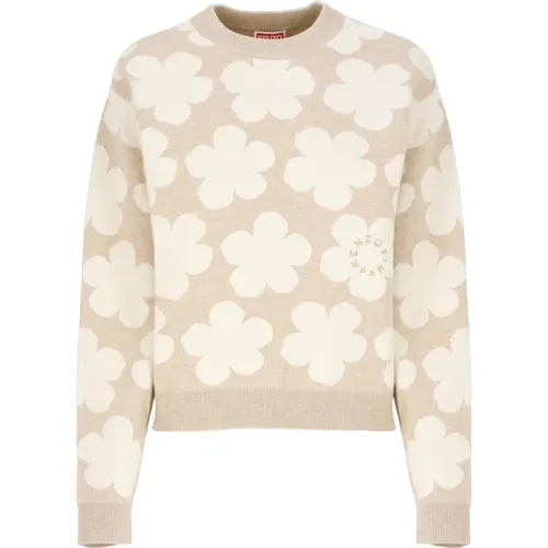 Beiger Pullover mit Hana Dots Muster , Damen, Größe: S - Kenzo - Modalova