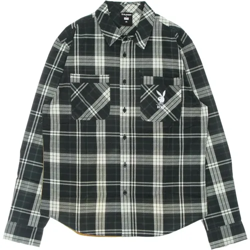 Checked Flannel Shirt with Playboy Logo , male, Sizes: M, S, XL - HUF - Modalova