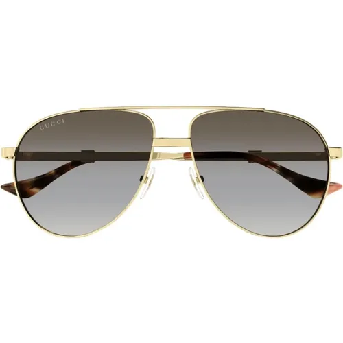 Metall Aviator Sonnenbrille mit Degraded Gläsern , unisex, Größe: 59 MM - Gucci - Modalova