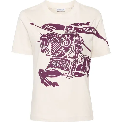Equestrian Knight Design T-shirt , female, Sizes: M, XS, S - Burberry - Modalova